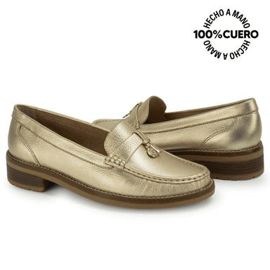 ZAPATO MOCASÍN DENI-2623 CHAMPAGNE VIALE CUERO - 2
