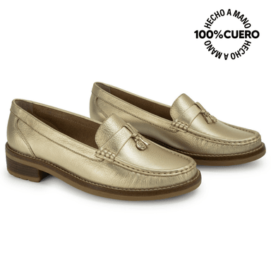 ZAPATO MOCASÍN DENI-2623 CHAMPAGNE VIALE CUERO - 4