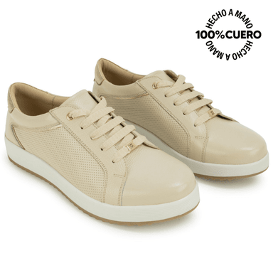 ZAPATO OXFORD WIL-2622 BLAN/OFF VIALE CUERO - 4