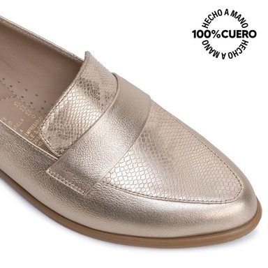 ZAPATO MOCASÍN AVE-2641 DORADO CUERO VIALE - 3