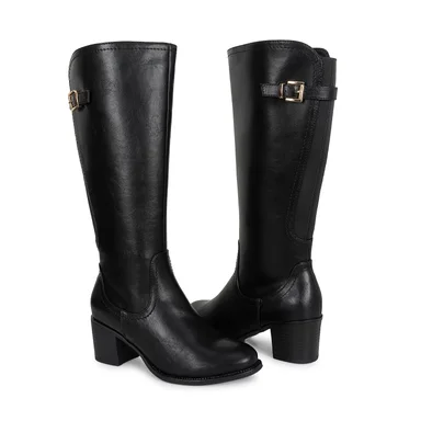 BOTA ALTA JODHPUR CASUAL DAVI-2606 NEGRO SINTETICO ANN D VIAN - 2