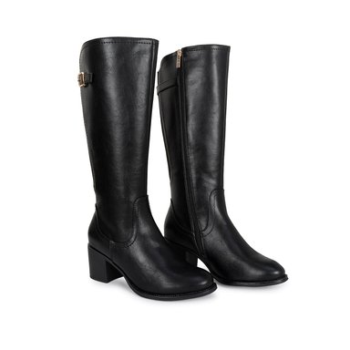 BOTA ALTA JODHPUR CASUAL DAVI-2606 NEGRO SINTETICO ANN D VIAN - 4