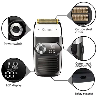 AFEITADORA KM-2026 SHAVER KEMEI RECARGABLE KM 2026 - 3