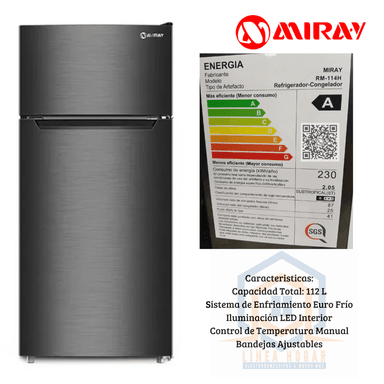 REFRIGERADORA MIRAY RM-114H EURO FRÍO 112 L FRENCH DOOR DEFROST - 2