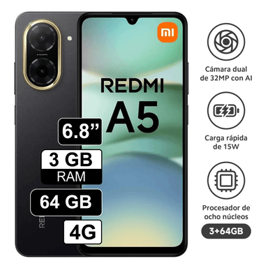 SMARTPHONE REDMI A5 3GB / 64GB MIDNIGHT BLACK - 1
