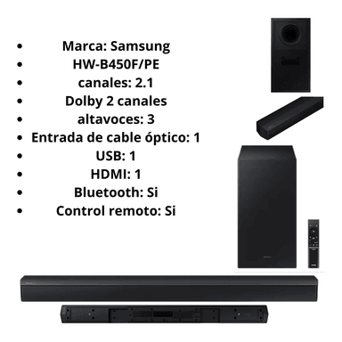 SOUNDBAR DOLBY ATMOS 2.1 CH. HW-B450F (2025)
SAMSUNG - 3