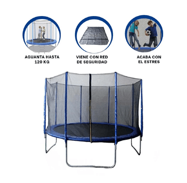 CAMA TRAMPOLÍN MODELO 8FT RYBIU DIVERTIDA - AZUL - 1