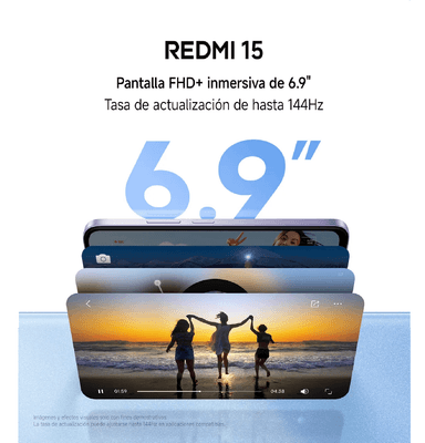 SMARTPHONE XIAOMI REDMI 15 8GB RAM 256GB - BLACK - 5