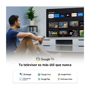 TELEVISOR TCL 65” UHD 4K GOOGLE TV SMART TV 65V6C (2025) + ANTENA DIGITAL - 2