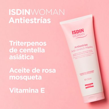WOMAN ISDIN ANTIESTRÍAS 250 ML - CREMA CORPORAL QUE AYUDA A PREVENIR Y ATENUAR LAS ESTRÍAS - 3