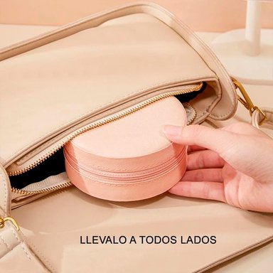 MALETÍN ORGANIZADOR JOYERO VIAJE ROSADO MDA290042 REDONDO - 3