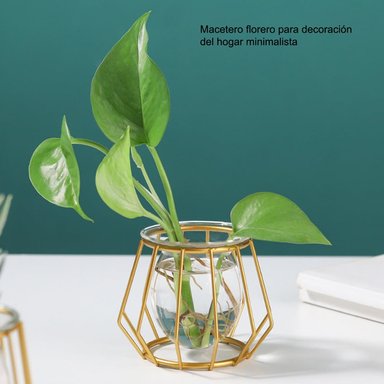 MACETERO NÓRDICO FLORERO PARA DECORACIÓN DEL HOGAR MINIMALISTA DORADO PACK DE 3X - 2