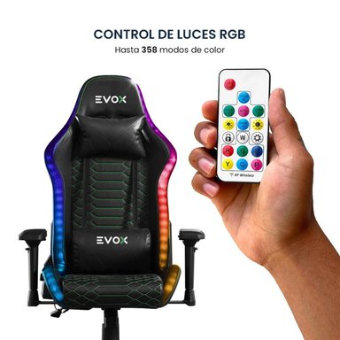 SILLA GAMER ERGONÓMICA EVOX CT7014-RGB CON SOPORTE LUMBAR Y LUCES RGB - 5