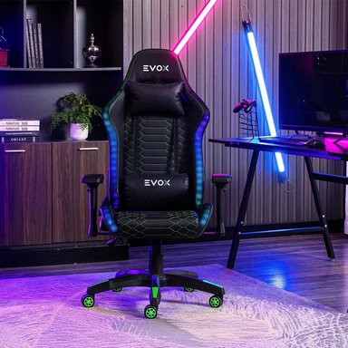 SILLA GAMER ERGONÓMICA EVOX CT7014-RGB CON SOPORTE LUMBAR Y LUCES RGB - 9