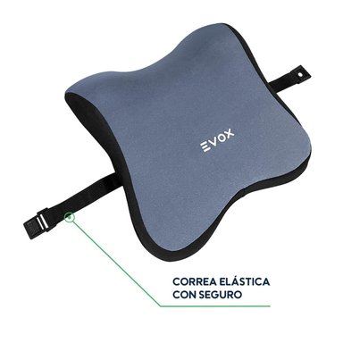 SET DE COJINES ERGONÓMICOS EVOX WR9-G GRIS LUMBAR Y CERVICAL - 4