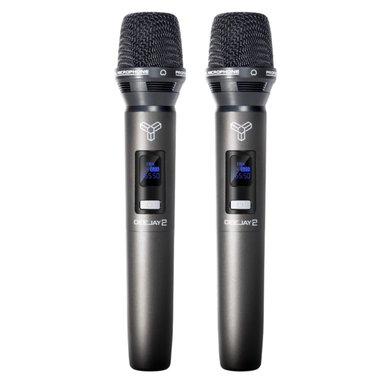 MICRÓFONO INALÁMBRICO TRKM9632_DEEJAY2 DUAL DEEJAY 2 TRK M9632 VHF RECARGABLE DURACIÓN 24 A 48 HORAS - 2