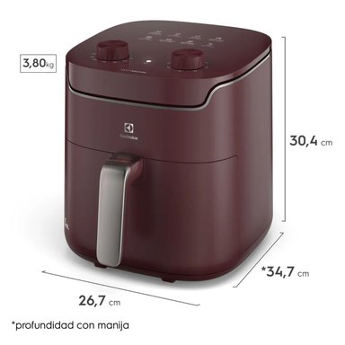 FREIDORA DE AIRE ELECTROLUX EAF41 5,6 L ROJA EFFICIENT 1400W - 5