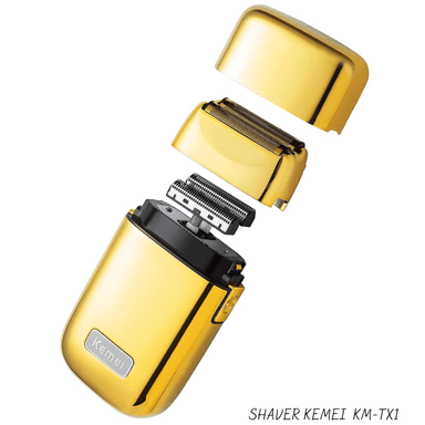 AFEITADORA KEMEI KM-TX1 SHAVER RECARGABLE DORADO - 5