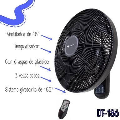 VENTILADOR DE PARED DAJU 18 DT-186 - 2