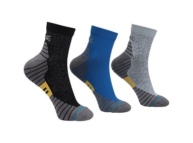 SPALDING CALCETINES DEPORTIVOS MEDIO NEGRO/AZUL/GRIS 40-45 TRIPACK - 1