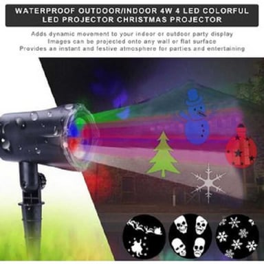 PROYECTOR SEBA-68 NAVIDEÑO 4 LED EXTERIOR INTERIOR-NEGRO - 2