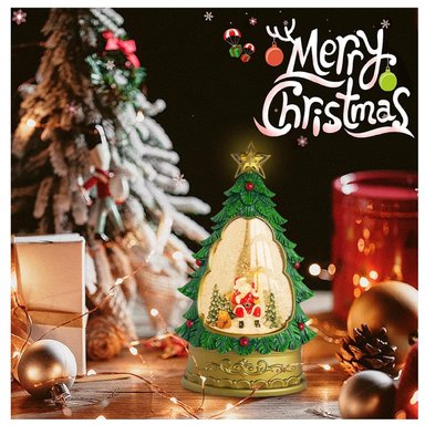 ÁRBOL NAVIDEÑO LÁMPARA MUSICAL DE AGUA MODELO PAPA NOEL Y CIERVO - 2