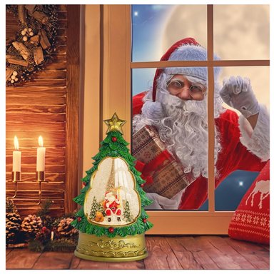 ÁRBOL NAVIDEÑO LÁMPARA MUSICAL DE AGUA MODELO PAPA NOEL Y CIERVO - 3