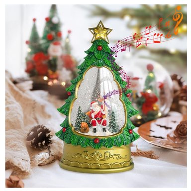 ÁRBOL NAVIDEÑO LÁMPARA MUSICAL DE AGUA MODELO PAPA NOEL Y CIERVO - 5