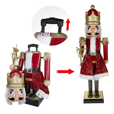 CASCANUECES GIGANTE SOLDADO NAVIDEÑO MÚSICA MOVIMIENTO VERDE ROJO - 2