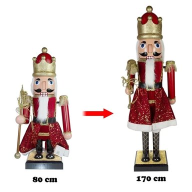 CASCANUECES GIGANTE SOLDADO NAVIDEÑO MÚSICA MOVIMIENTO VERDE ROJO - 3