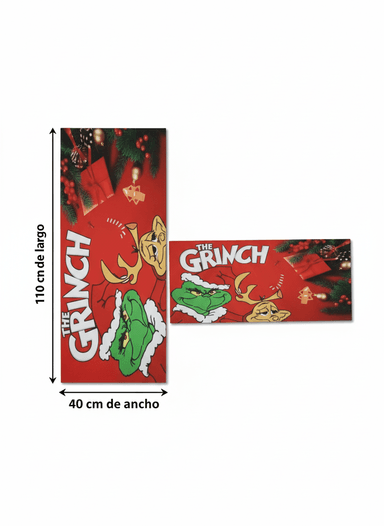 SET ALFOMBRAS DECORATIVAS NAVIDEÑAS 2 PZAS GRINCH - 3