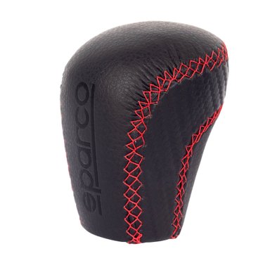 PERILLA POMO PALANCA DE CAMBIO SPARCO CUERO COSTURA ROJA SPG105RD - 3