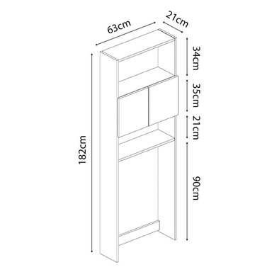 ORGANIZADOR DE BAÑO VALENCIA 182X63CM 2 PUERTAS MOVENDA BLANCO - 5