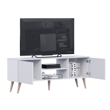 MESA DE TV ROCA SALES 65' 2 PUERTAS MOVENDA BLANCO - 3