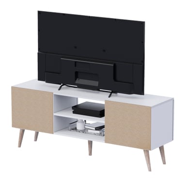 MESA DE TV ROCA SALES 65' 2 PUERTAS MOVENDA BLANCO - 4