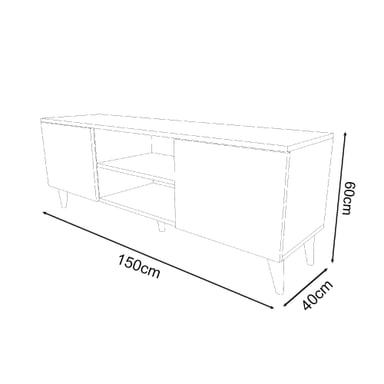 MESA DE TV ROCA SALES 65' 2 PUERTAS MOVENDA BLANCO - 5