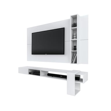 CENTRO DE ENTRETENIMIENTO MOVENDA MUEBLES GRAVATAI 65' MESA DE TV Y PANEL MOVENDA BLANCO - 4