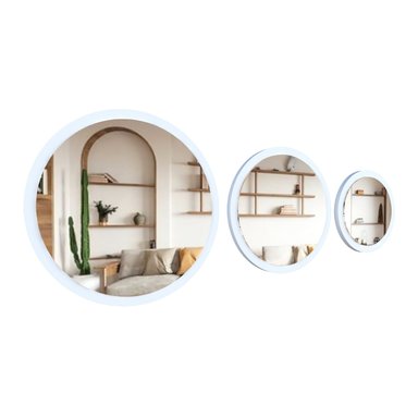 SET ESPEJOS MOVENDA MUEBLES ARIEL CIRCULAR BLANCO 50CM 40CM 30CM MOVENDA X3 - 3