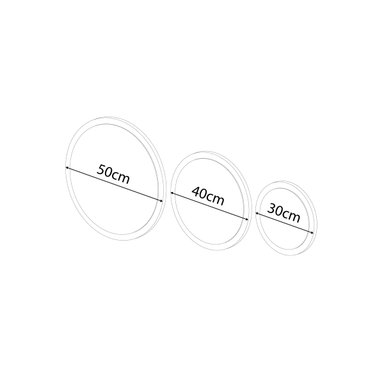 SET ESPEJOS MOVENDA MUEBLES ARIEL CIRCULAR BLANCO 50CM 40CM 30CM MOVENDA X3 - 4
