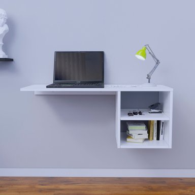 ESCRITORIO MOVENDA MUEBLES LUIZA 100 CM X 42 CM BLANCO EMPOTRABLE - 2