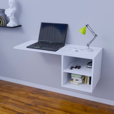 ESCRITORIO MOVENDA MUEBLES LUIZA 100 CM X 42 CM BLANCO EMPOTRABLE - 4