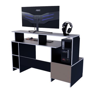 ESCRITORIO GAMER NR 13 150CM MOVENDA NEGRO - 2
