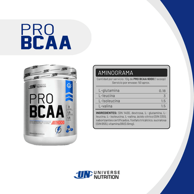 AMINOÁCIDOS UNIVERSE NUTRITION PRO BCAA 6000 500 G CITRUS PUNCH + SHAKER - 3