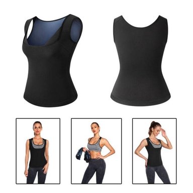 CAMISETA MUJER NEGRO REDUCTORA SWEAT SHAPER TALLA 2L /3XL - 2