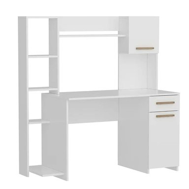 ESCRITORIO ESTANTE MUEBLES CRISOSTOMO HOME OFICCE 144 CM X 60 CM BLANCO DE MELAMINA - 3