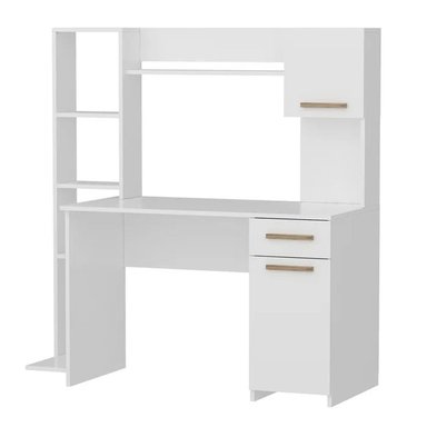 ESCRITORIO ESTANTE MUEBLES CRISOSTOMO HOME OFICCE 144 CM X 60 CM BLANCO DE MELAMINA - 4