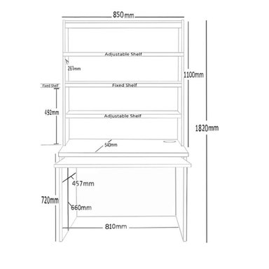 ESCRITORIO MODERNO MUEBLES CRISOSTOMO HOME OFICCE 85 CM X 85 CM BLANCO DE MELAMINA CON ESTANTE - 3