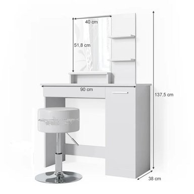 TOCADOR MAQUILLAJE MUEBLES CRISOSTOMO HOME OFICCE BLANCO 90CM - 5