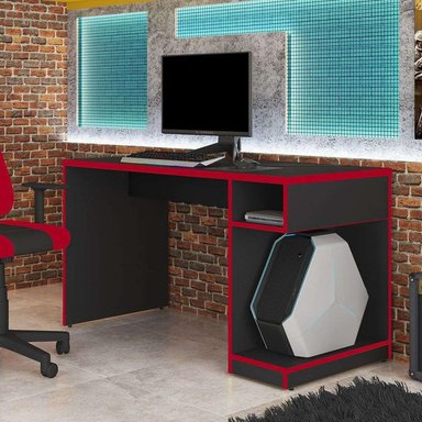 ESCRITORIO GAMER MUEBLES CRISOSTOMO HOME OFICCE NEGRO PRETO 130CM - 2