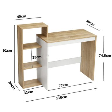 ESCRITORIO LIBRERO MUEBLES CRISOSTOMO HOME OFICCE 110 CM X 110 CM BLANCO MODERNO MALVA - 4